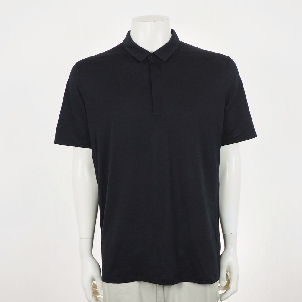 Icebreaker Solace Merino Wool Blend Polo Shirt Mens XL Black Golf Hiking Stretch